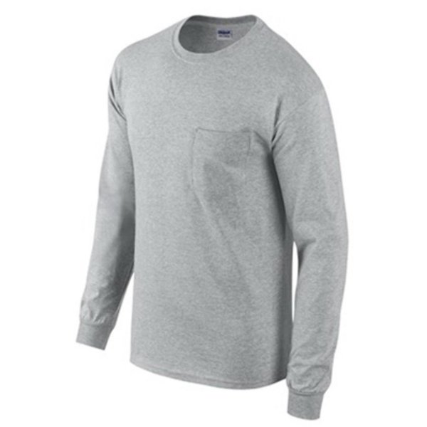 Gildan Branded Apparel Srl Lg Gry L/S T Shirt 285477